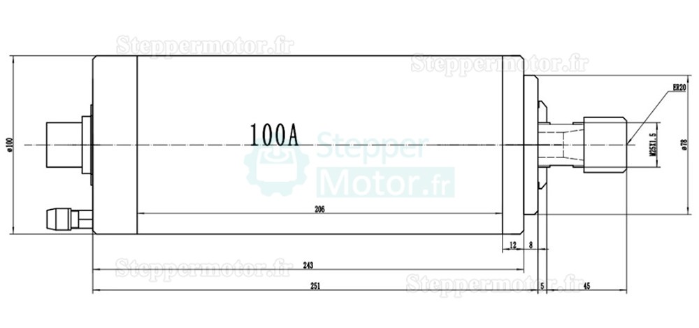 3kW 220V/380V Kit moteur de broche refroidi par eau JGD-100A-3.0KW + H100-3.7 avec variateur de fr&eacute;quence et pompe &agrave; eau et 13 pi&egrave;ces pinces ER20 et support